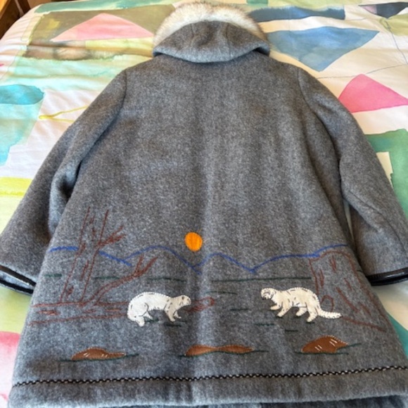 JAMES BAY authentic vintage sz 16 (XL) Women's inuit wool parka gray - Picture 10 of 16